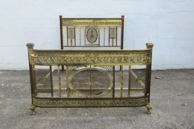 维多利亚 19 世纪后期黄铜浮雕天使小天使带马正装 5907 — 第 1/4 张图片