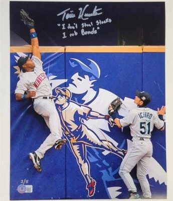 Foto firmada por Torii Hunter "Rob Bonds" 2002 All Star Catch 11x14 Beckett BAS Foto 1 de 4