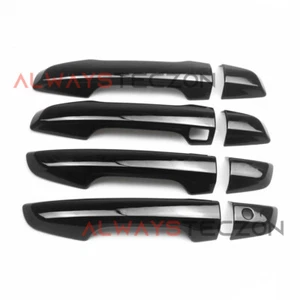 Gloss Black Door Handle Cover Trim w Smart Keyholes For Honda CR-V CRV 2017-2021 - Picture 1 of 5