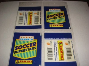 FOOTBALL 1988 PANINI SOCCER SUPERSTARS WRAPPERS X 4 1988 RARE, EMPTY - Picture 1 of 2