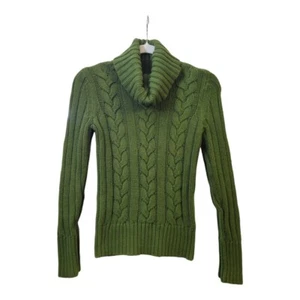 Ann Taylor Green Cable Knit Sweater Extra Small Petite - Picture 1 of 5