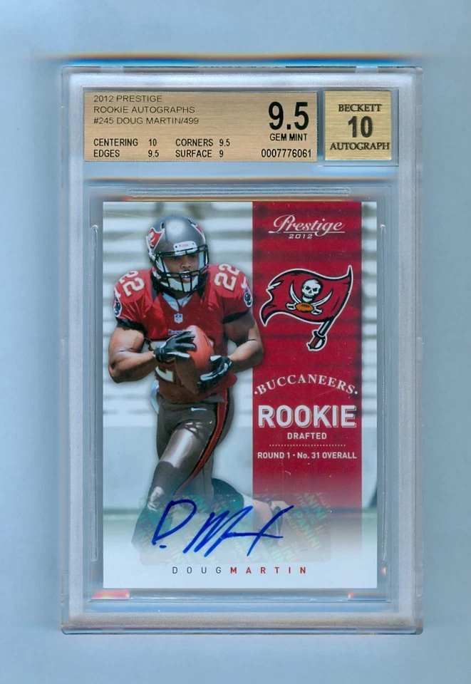 DOUG MARTIN 2012 PRESTIGE #245 AUTO ROOKIE RC 480/499 BGS 9.5 10 - Image 1 of 1