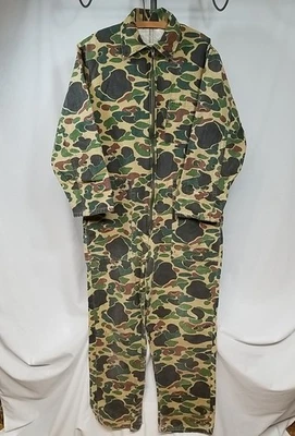 SafTbak Vintage Green Camo Men's Hunting Coveralls Size See Measurements XSmall? - Image 1 of 4