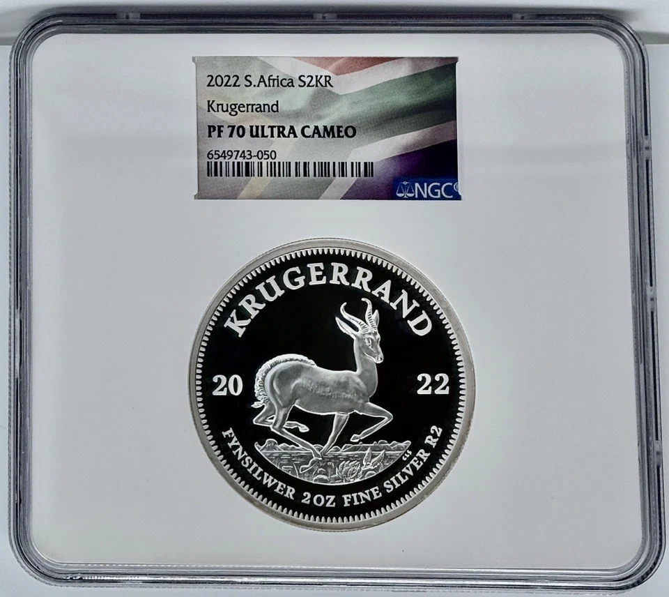 2020 South Africa 2 Rand S2KR 2 Oz Silver Krugerrand Coin NGC PF70UCAM with COA - Image 1 of 3