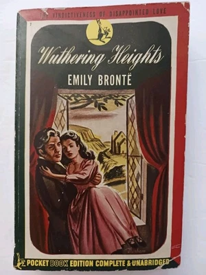 Wuthering Heights Emily Bronte Vtg Pocket Books PB Novel 1950 Awesome Cover Endp Foto 1 de 4