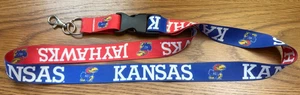 Kansas Jayhawks Two-tone Lanyard w/detachable key ring/ID card holder - Picture 1 of 1