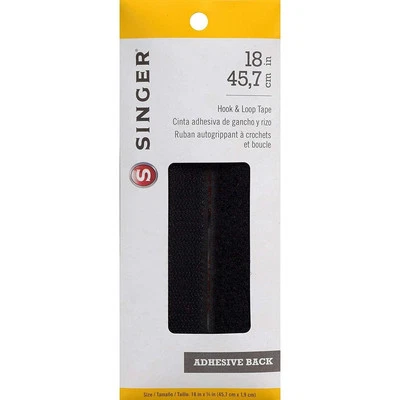 Singer Hook and Loop Adhesive Back Tape, 3/4 x 18-Inch, Black - Image 1 of 3