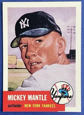 1991 Topps Archives The Ultimate 1953 Set - Mickey Mantle HOF #82 CENTERED NM-MT - Image 1 of 2