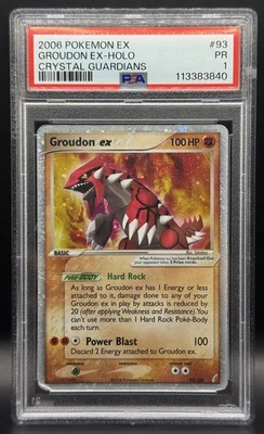 Pokemon TCG PSA 1 Groudon ex Crystal Guardians Holo 93/100 *LOW POP* - Image 1 of 2