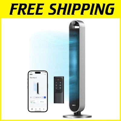 Bladeless Tower Fan, 12 Speeds, 4 Modes, Timer, Remote - Image 1 of 4