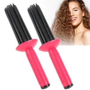 2 piezas rizador de pelo dientes largos antideslizante peine enrollable para peinado sin enredos - Imagen 1 de 12