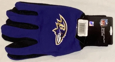 NUEVO Guantes utilitarios deportivos con logotipo de Baltimore Ravens NFL con licencia LOGO trabajo Foto 1 de 2