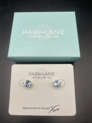 PENDIENTES DE IMPRESIÓN Park Lane Tachuelas Tono Dorado ~ Azul ~ 3 quilates Cada uno, Nuevos en Caja Foto 1 de 3