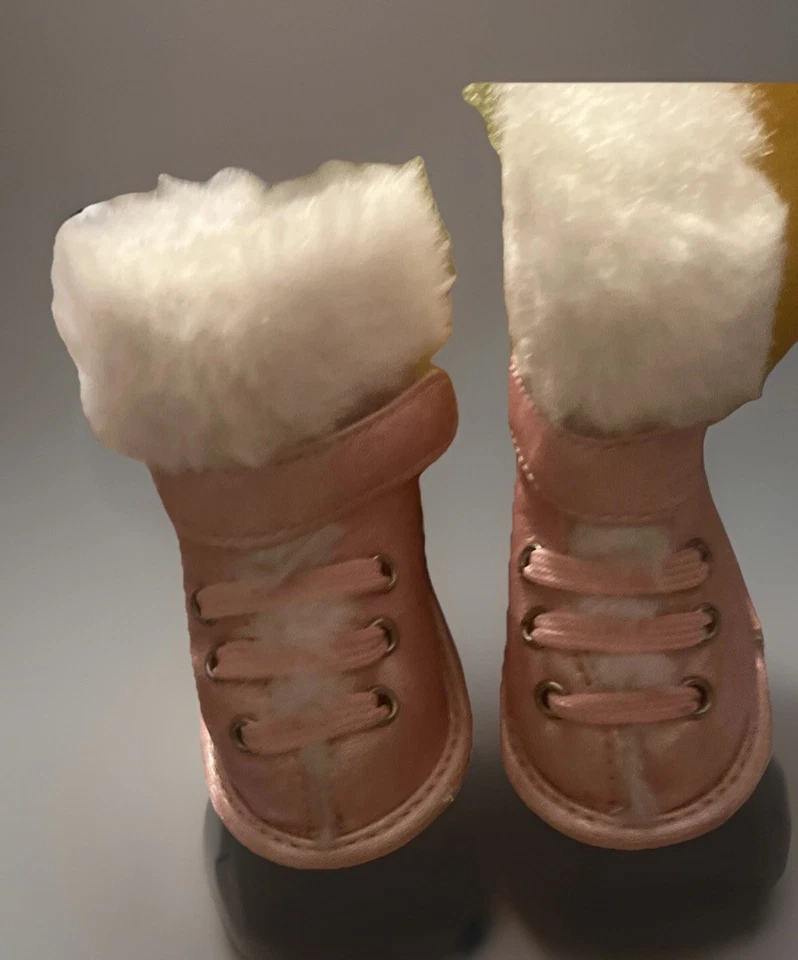 Dog Puppy Booties Pink Size 4 Furry - Image 1 of 4