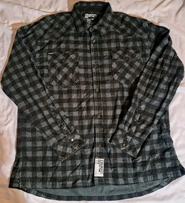 Camisa Trukfit Franela Abotonada Camionero Para Hombres Talla 2XL Perla A Presión Negro Bolsillo Foto 1 de 4