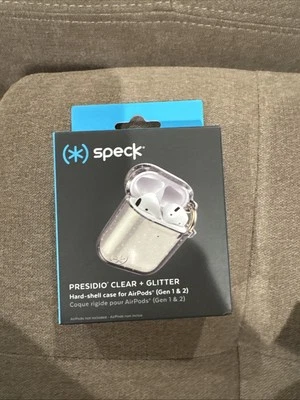 Speck Presidio 透明 + 闪耀保护壳 适用于 AirPods(第 1 代和第 2 代)- 透明/闪光 全新 — 第 1/2 张图片