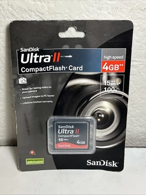 Sandisk 4GB 15MBs Ultra II CF CompactFlash Memory Card for Nikon Canon (b7) - Image 1 of 2