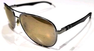 Gafas de sol Ray Ban RB8313 Gunmetal fibra de carbono aviador 58-13 puntas agrietadas LEER - Imagen 1 de 16