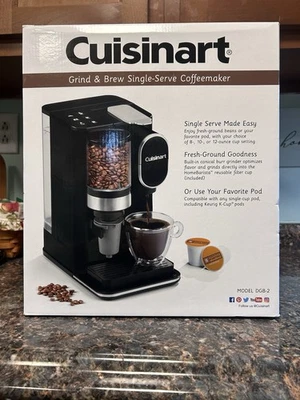 Cuisinart Grind & Brew Single-Serve Coffeemaker Black Model DGB-2 Fast Shipping - Image 1 of 4