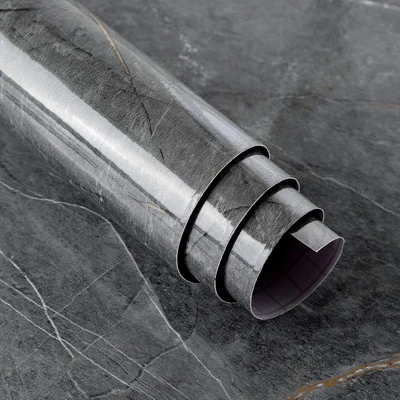Papel tapiz de mármol grueso brillante con barra de contacto de mármol gris BOMENG para Co Foto 1 de 4