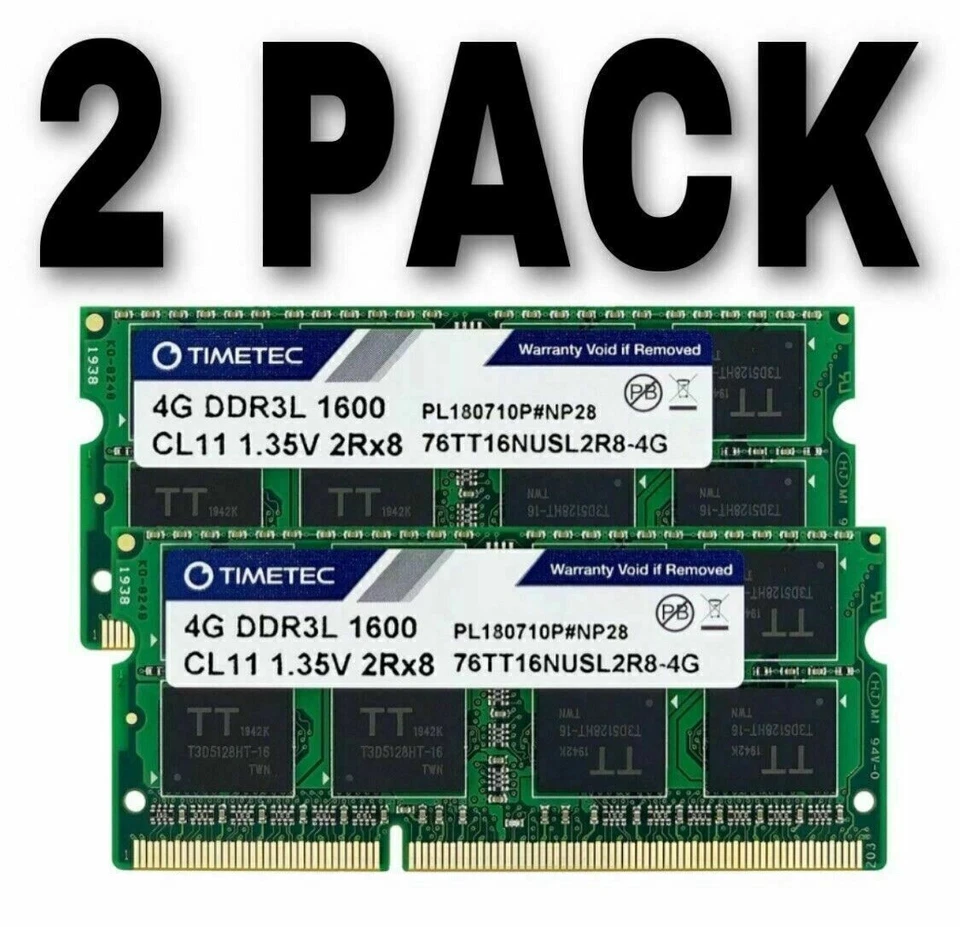 Timetec Hynix IC 8GB Kit (2x4GB) DDR3L 1600MHz PC3L-12800 Non ECC Unbuffered ... - Image 1 of 4