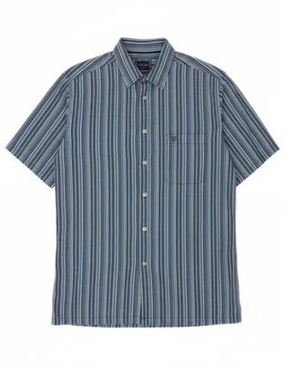 Camisa masculina manga curta listrada azul grande algodão BL05 JAMES PRINGLE - Imagem 1 de 4