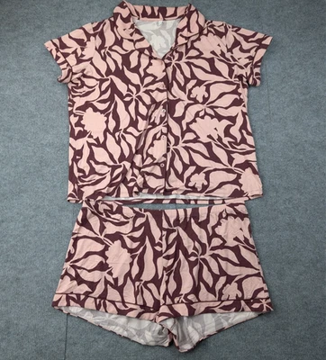 Conjunto de pijama Nordstrom para mujer XL pantalones cortos con botones florales modales silenciosos de lujo cómodos Foto 1 de 4