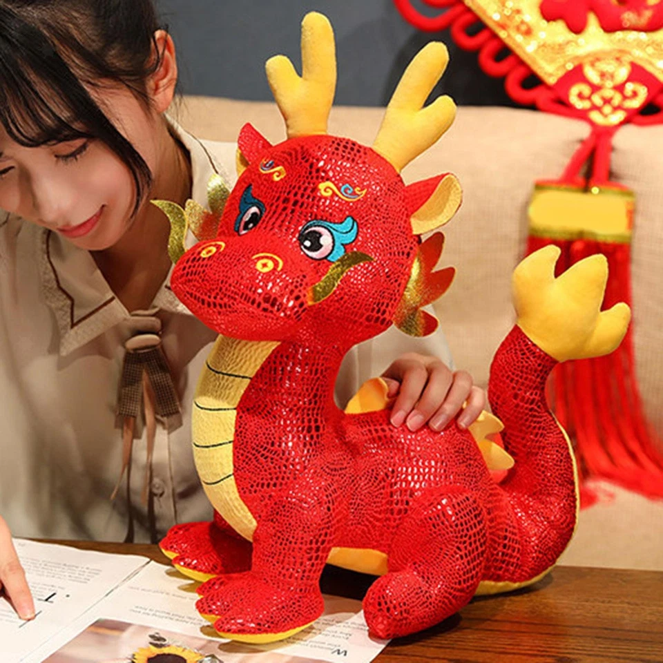 Boneca chinesa dragão bicho de pelúcia novidade para acessórios de cama - Imagem 1 de 1