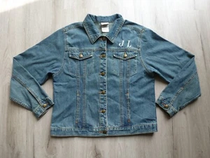 Vintage Disney Jean Denim Jacket Tinkerbell Embroidered Trucker M  JL Initials - Picture 1 of 16