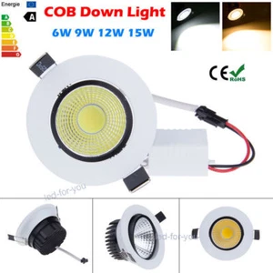 Dimmable 6W 9W 12W 15W LED COB Downlight Ceiling Recessed Panel Light Lamp Bulb - Picture 1 of 12