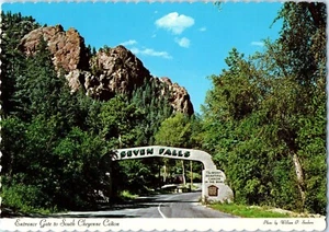 Entrance Gate To Seven Falls South Cheyenne Canyon Colorado Springs Postcard - Picture 1 of 2