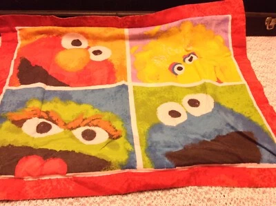 复古芝麻街双张床单和箱子 Elmo Oscar Cookie Big Bird NAMES HTF — 第 1/4 张图片