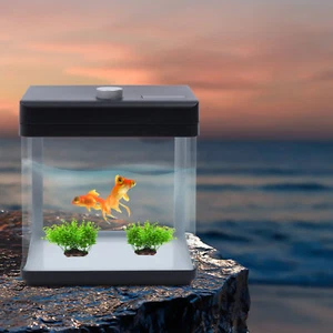 SALE 1.5Gallon Aquarium Kit Fish Tank Low Noise Bedroom Desktop Fish Tank - Picture 1 of 19