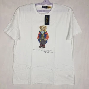 Polo Ralph Lauren T-Shirt Mens XL White Polo Bear Classic Fit Crew Neck Tee - Picture 1 of 8