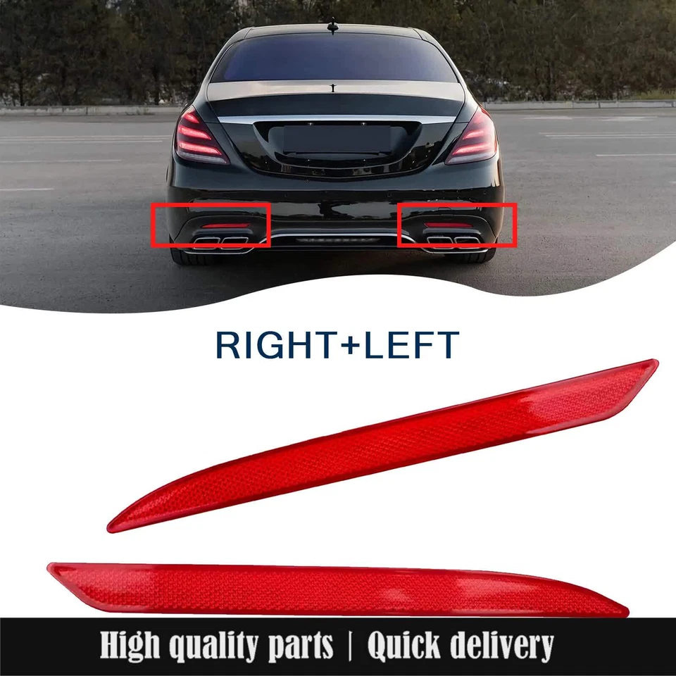 Pair Rear Left&Right Bumper Reflector Light For Mercedes Benz S Class W222 AMG Foto 1 de 4