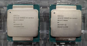 Pair of Intel Xeon E5-2670 v3 30MB Cache 2.30GHz 12 Core 120w SR1XS CPU - Picture 1 of 1