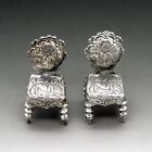 2 Victorian Style Sterling Silver Doll House Miniature Living/Dining Room Chairs