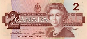 Billete Canadá 2 dólares 1986 P94b.2 - Imagen 1 de 2