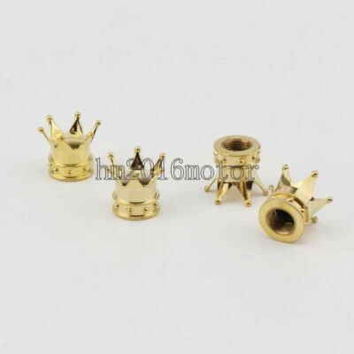 4pcs Valve Tire Stem Caps Bling Diamond Air Cap Cover For Car Wheel Gold Crown - Image 1 of 4