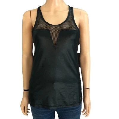 Splits59 Womens Racerback Tank Top Fishnet Mesh Inset Activewear Black Size XS Foto 1 de 4
