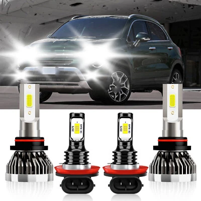 Faro LED de haz alto bajo + bombillas antiniebla para Fiat 500X 2016-2023 4x 6000K Foto 1 de 4