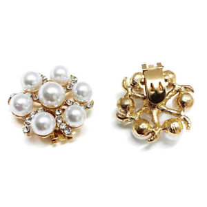 1PC Women Pearl Shoes Clips Shoe Charms Jewelry Shoes Decorative Accesso.OY