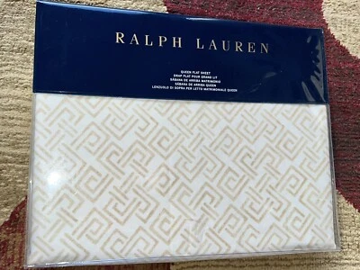 Ralph Lauren Weston Park Hutchings кремовый королева плоский лист $145 совершенно новый - Изображение 1 из 4