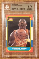 1986-87 Fleer #121 Dominique Wilkins Atlanta Hawks Rookie Basketball Card BVG7.5