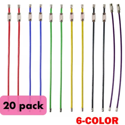 20 Piezas 2mm*150mm Alambre Llavero Cable Metal Equipaje Etiqueta Lazos 6 Multicolor NUEVO Foto 1 de 4