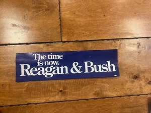 Vintage 1984 "Reagan-Bush 84" Präsidentschaftskampagne Autoaufkleber 3"X11" - Bild 1 von 2