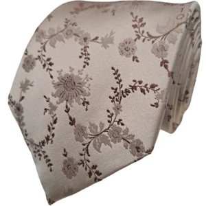 TM LEWIN Mens Tie Cream – Plants & Flowers - Picture 1 of 8