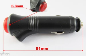 4pz Caricabatteria presa sigaretta elettrica auto plastica con pulsante rosso "Push ON" - Foto 1 di 3