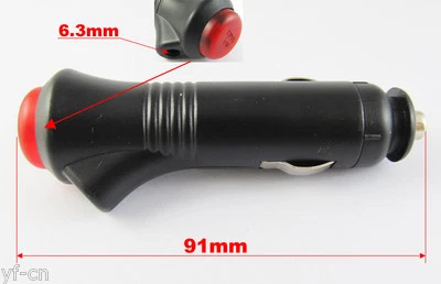 4pcs Car Plastic Power Cigarette Socket Plug Charger with Red "Push ON" Button - Image 1 of 3