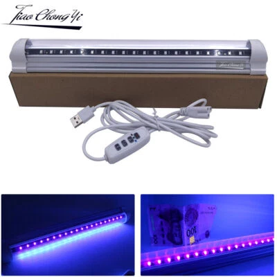 T8 10W UV LED Tube Blackligh 395nm Purple Bar Lamp DC5V with USB Dimmer switch - Image 1 of 4